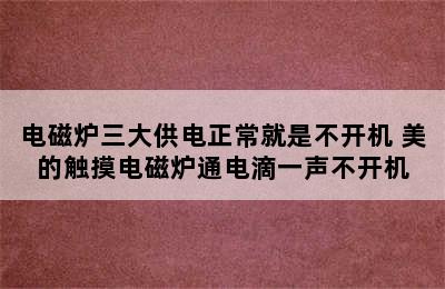 电磁炉三大供电正常就是不开机 美的触摸电磁炉通电滴一声不开机